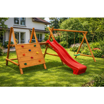 DREWNIANY PLAC ZABAW DO OGRODU MAGGIORE GNIAZDO KUBEŁEK SUROWY NOWOŚĆ